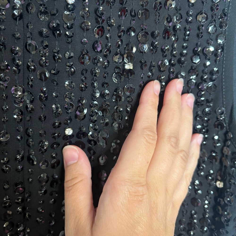 Mac Duggal Gown Black Sequin beaded Sheath women’s size 6 NWT midi dress - Picture 7 of 9